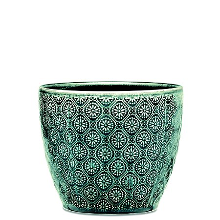 KIT CACHEPOT VERDE EM CERAMICA - 3 PCS
