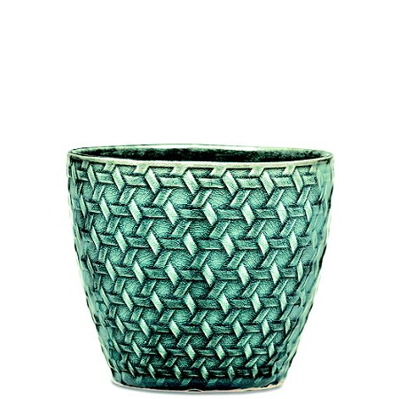 KIT CACHEPOT VERDE EM CERAMICA - 3 PCS