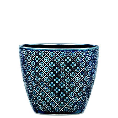 KIT CACHEPOT AZUL EM CERAMICA - 3 PCS