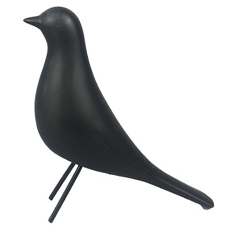 PASSARO DE CERAMICA PRETO 17CM X 6CM X 18CM