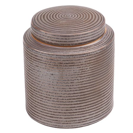 POTE DE CERAMICA MARROM 10,7CM X 10,7CM X 11,7CM