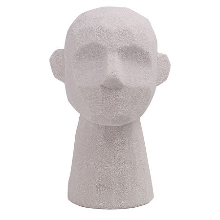 PECA DECORATIVA DE RESINA BRANCA 17,5CM X 17,5CM X 28,5CM