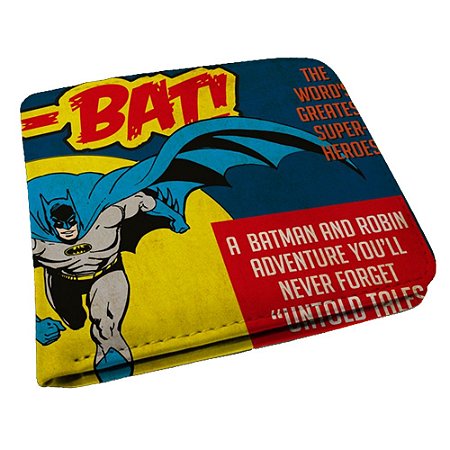 CARTEIRA PU DCO BATMAN AND THE MOON AMARELO 9 X 12 CM