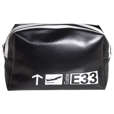 NECESSAIRE PU BOARDING GATE BRANCA 20,5 X 14 X 6 CM