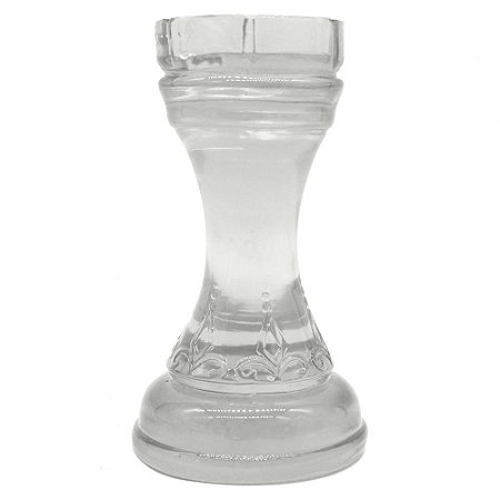 ESTATUETA DE TORRE EM RESINA XADREZ E TRANSPARENTE