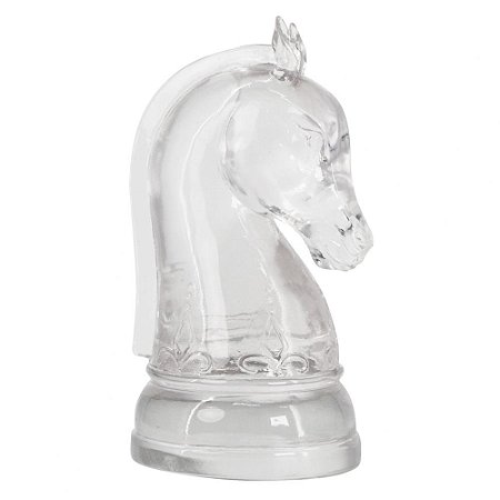 ESTATUETA DE CAVALO EM RESINA XADREZ
