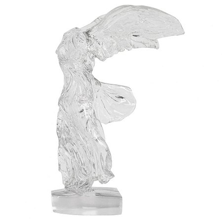 ESTATUETA DE ANJO EM RESINA TRANSPARENTE