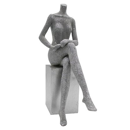 PECA DECORATIVA FORMATO DE CORPO FEMININO DE RESINA