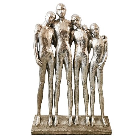 PECA DECORATIVA DE RESINA - GRUPO DE PESSOAS 16CM X 6CM X 28