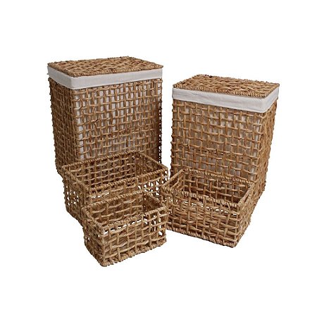 CONJ DE CESTOS DE FIBRA NATURAL 5 PCS