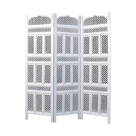 BIOMBO DE MADEIRA BRANCO