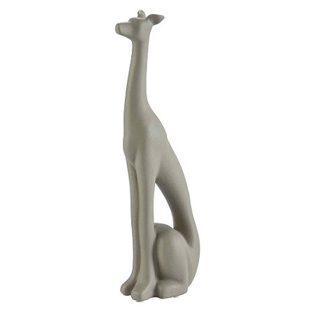 CACHORRO DE CERAMICA CINZA