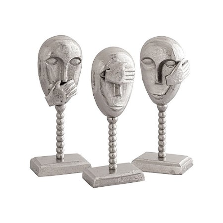 CONJDE PECAS DECORATIVAS DE METAL PRATA COM A SÍMBOLOGIA DO