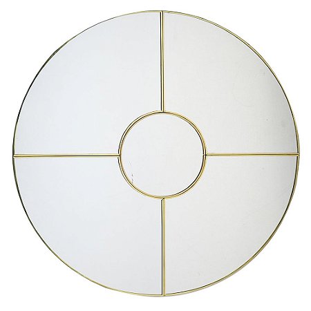 ESPELHO COM DETALHES EM METAL DOURADO D50CM