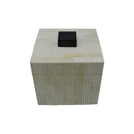 CAIXA DE RESINA ESTILO OSSO OFF WHITE E PUXADOR PRETO