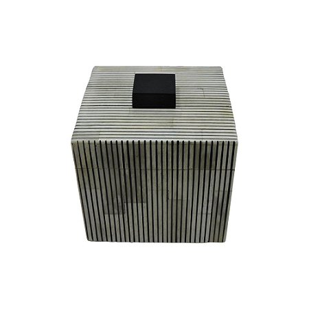 CAIXA DE RESINA ESTILO OSSO PRETO E BRANCO
