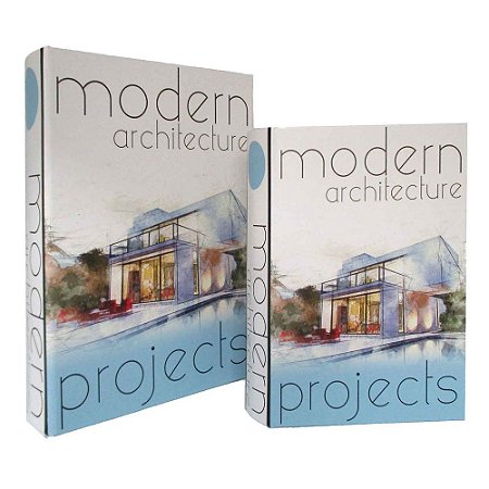 CJ. DE CAIXAS LIVRO DE MADEIRA MODERN ARCHITECTURE - 2PS