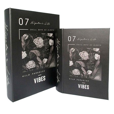 CJ. DE CAIXAS LIVRO DE MADEIRA VIDES - 2PS