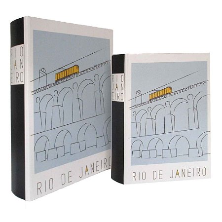 CJ. DE CAIXAS LIVRO DE MADEIRA RIO DE JANEIRO - 2PS