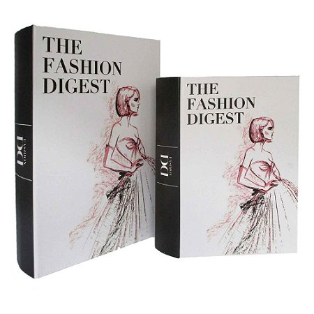CJ. DE CAIXAS LIVRO DE MADEIRA THE FASHION DIGEST - 2PS