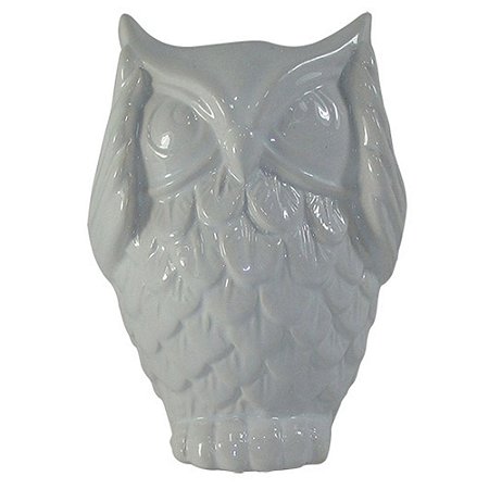 CORUJA DECORATIVA QUE NAO ESCUTA EM CERAMICA BRANCO 8CM X 6C