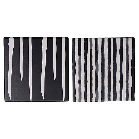 CJ. DE PORTA COPOS DE CERAMICA ESTAMPADAS - 4PS