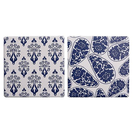 CJ. DE PORTA COPOS DE CERAMICA ESTAMPADAS - 4PS