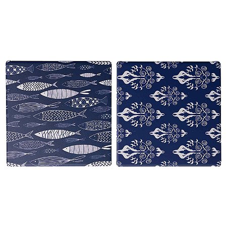 CJ. DE PORTA COPOS DE CERAMICA ESTAMPADAS - 4PS