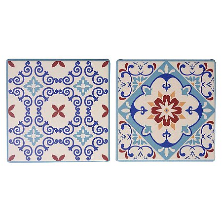 CJ. DE PORTA COPOS DE CERAMICA ESTAMPADAS - 4PS