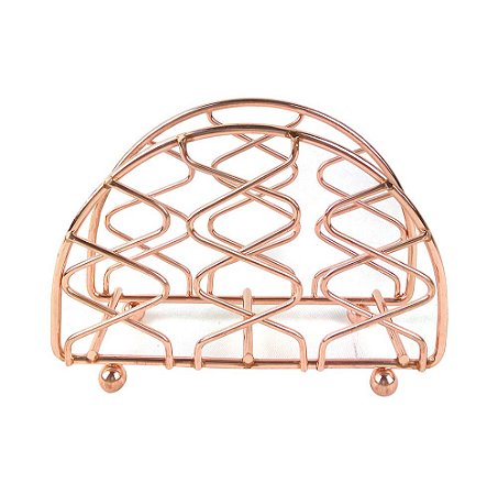 PORTA GUARDANAPO DE METAL COBRE 13CM X 5CM X 9,5CM
