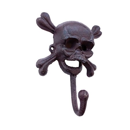 CABIDEIRO EM METAL COM 1 GANCHO CAVEIRA 13,3CM X 7CM X 16,2C