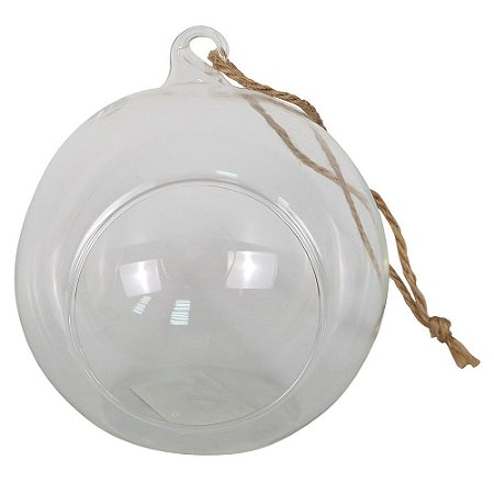 VASO DE VIDRO COM ALCA DE CORDA 12CM X 10,8CM X 13CM