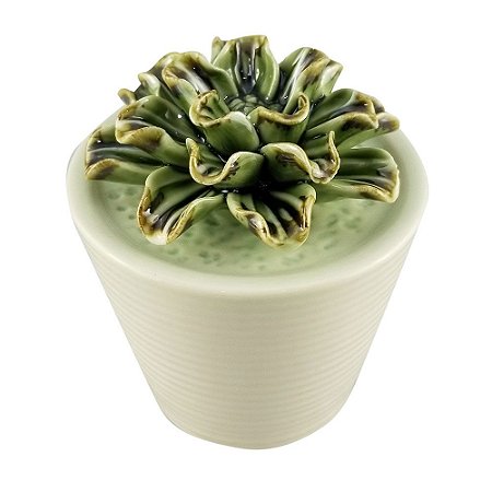 VASO COM SUCULENTA DE CERAMICA 8,5CM X 8,5CM X 10CM
