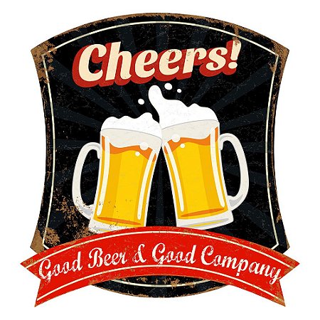 TELA DE METAL CHEERS! 30CM X 32CM X 0,6CM
