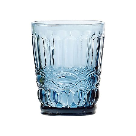 CJ DE COPOS DE VIDRO AZUL  6 PCS 8CM X 10CM  256ML
