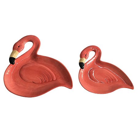 CJ. DE PETISQUEIRA CERAMICA - FLAMINGO - 2 PCS