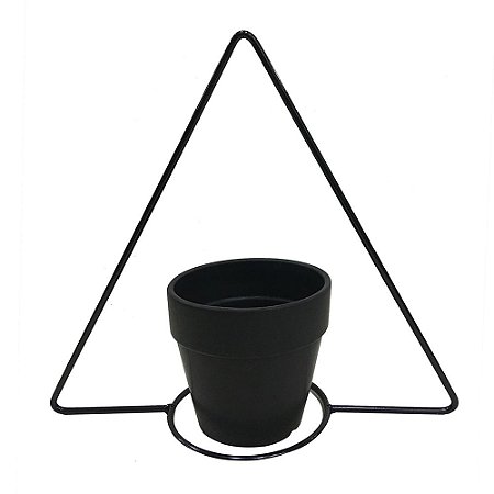 CACHEPOT DE CERAMICA COM SUPORTE DE METAL 12CM X 11CM
