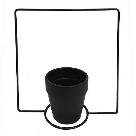 CACHEPOT DE CERAMICA COM SUPORTE DE METAL 12CM X 11CM