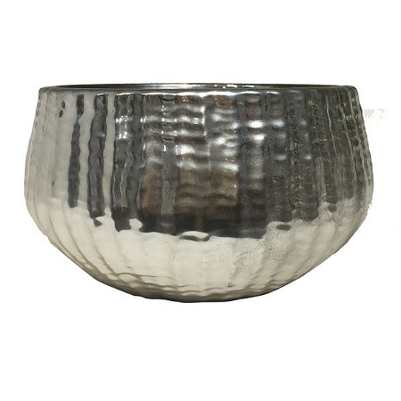 CACHEPOT DE CERAMICA PRATA