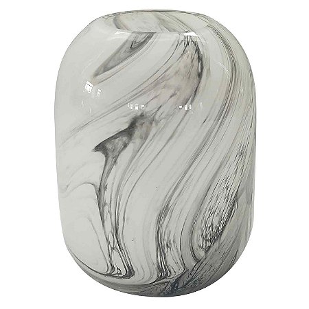 VASO DE VIDRO MARMORIZADO TRANSPARENTE
