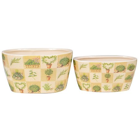 CJ DE CACHEPOTS DE CERAMICA - 2 PCS