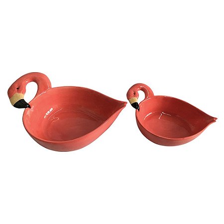 CJ. DE BOWLS DE CERAMICA - FLAMINGO - 2 PCS