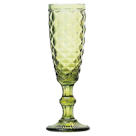 CJ TACAS DE CHAMPAGNE DE VIDRO VERDE  6 PCS 5,8CM X 19,8CM