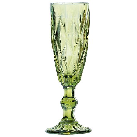 CJ TACAS DE CHAMPAGNE DE VIDRO VERDE  6 PCS 5,8CM X 19,8CM