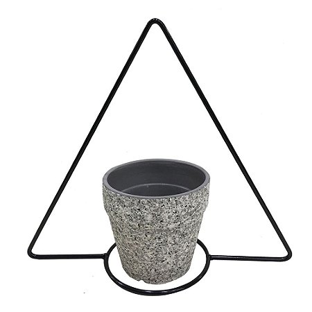 CACHEPOT DE CERAMICA COM SUPORTE DE METAL 12CM X 11CM