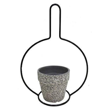 CACHEPOT DE CERAMICA COM SUPORTE DE METAL 12CM X 11CM