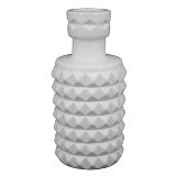 VASO DE CERAMICA BRANCO COM DESENHOS EM TEXTURA 8,5CM X 8,5C
