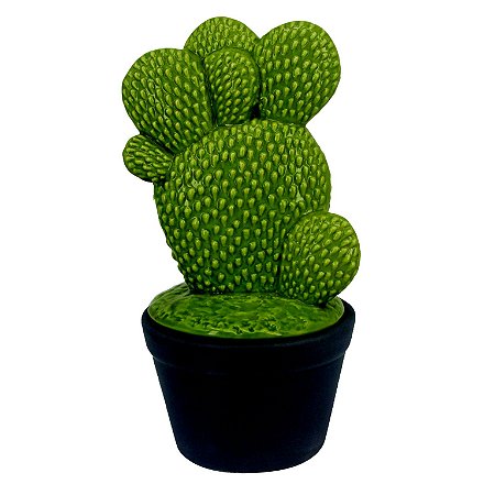 POTE DE CERAMICA COM TAMPA - CACTOS - VERDE E CINZA ESCURO