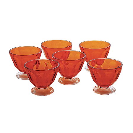 CJ DE TACAS DE SOBREMESA LARANJA 6 PCS