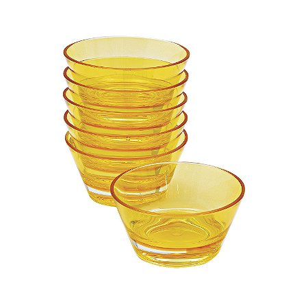 CJ PARA SOBREMESA ACRILICO AMARELO 6 PCS